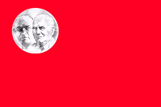[Flag with portraits of Pieck and Thaelmann]